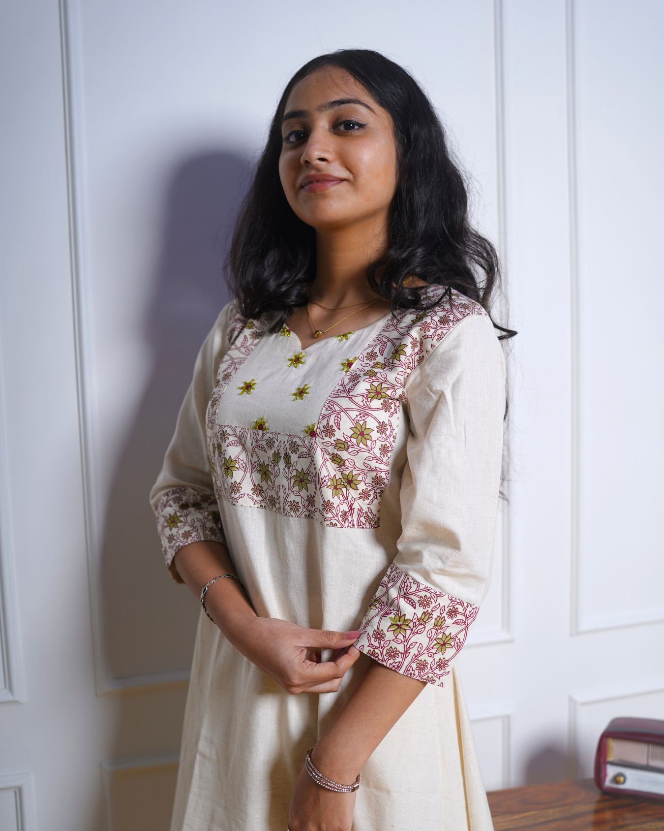 Rustic Petal Aesthetic Print Kurti