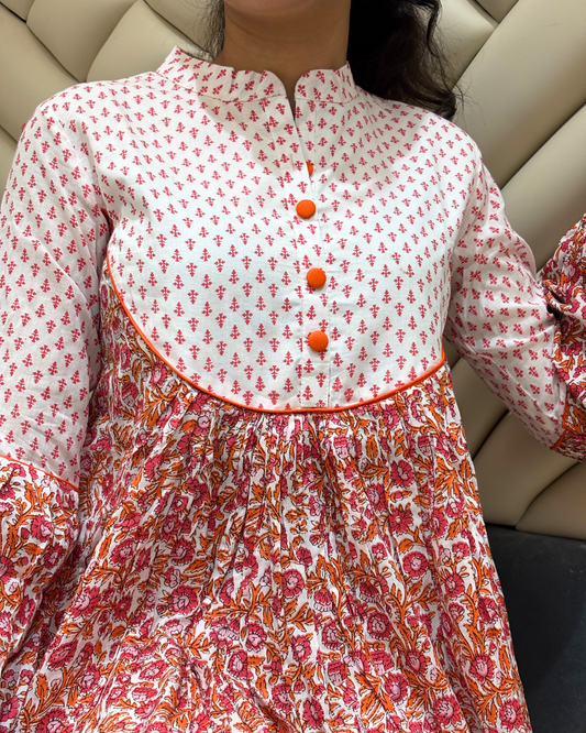 Crimson Bloom Kurti