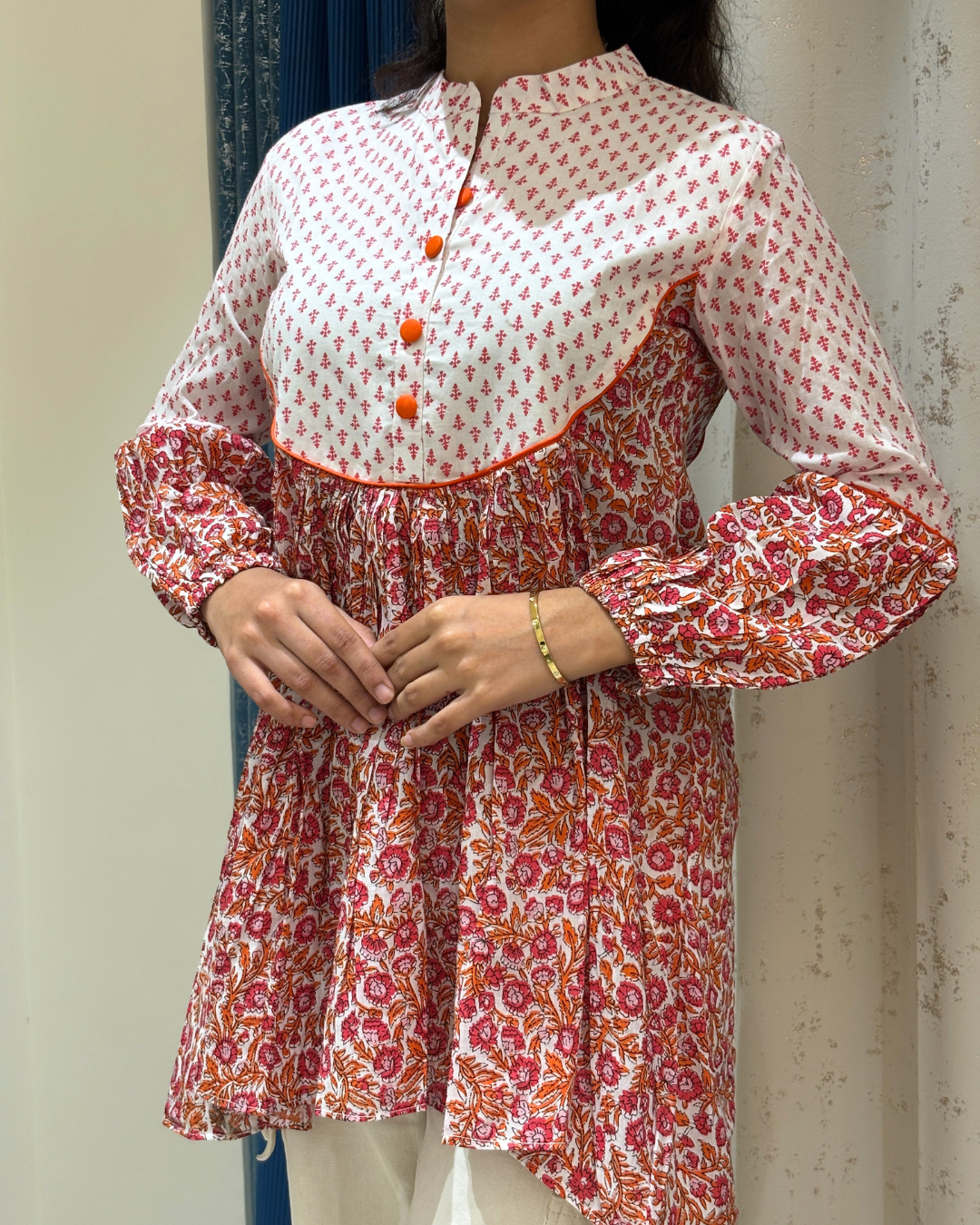 Crimson Bloom Kurti